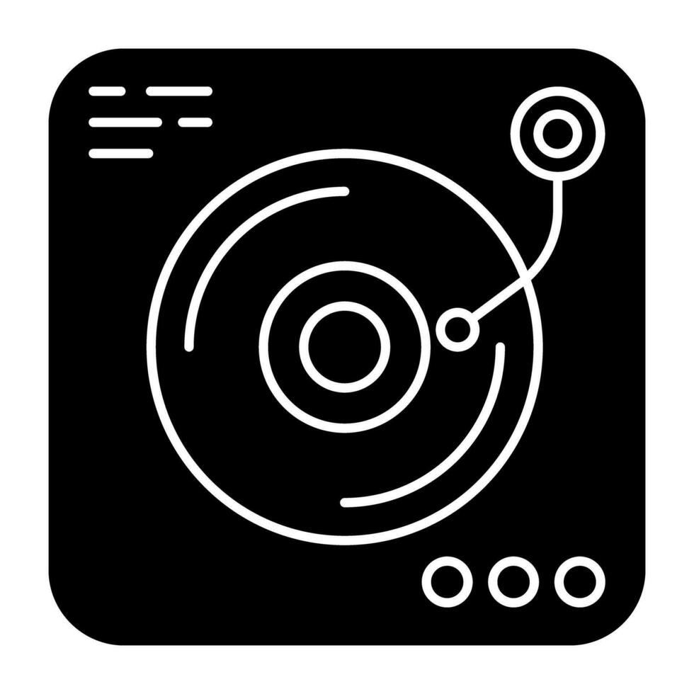 ein retro Vinyl Recorder Symbol, Vektor Design von Drehscheibe