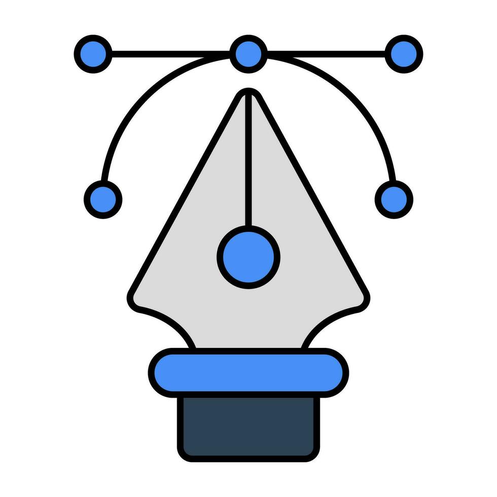 Stift mit Knoten, Bezier-Werkzeugsymbol vektor