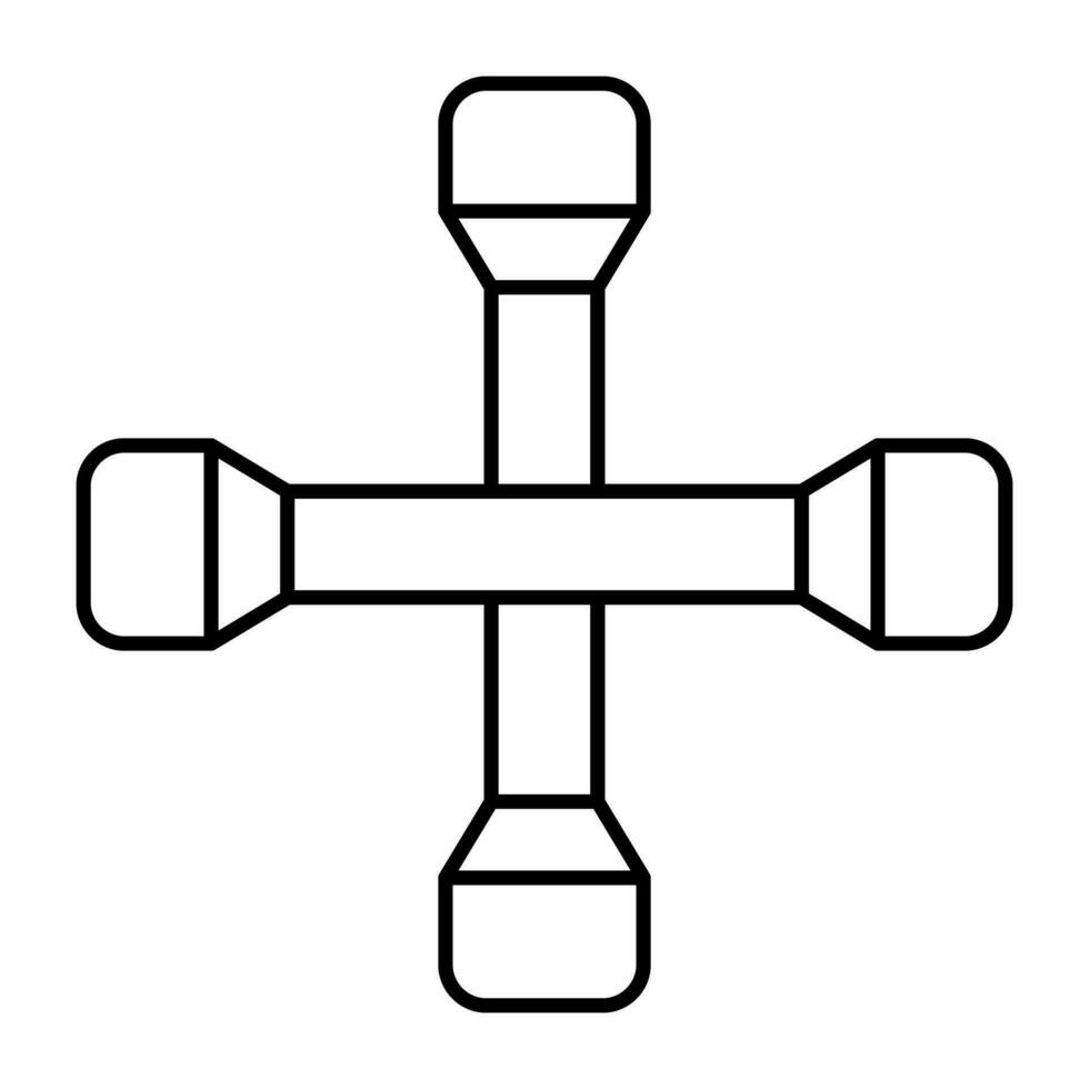 editierbar Design Symbol von Kreuz Schlüssel vektor