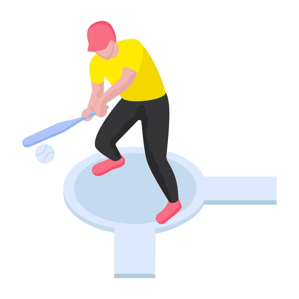 ein kreativ Design Illustration von spielen Baseball vektor