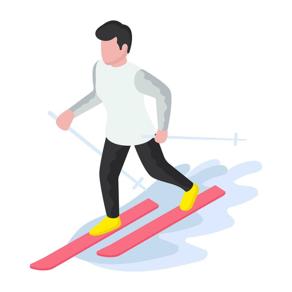 ein einzigartig Design Illustration von Skifahrer vektor