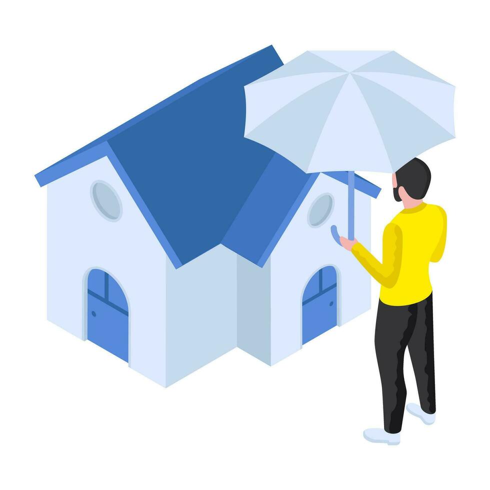 editierbar Design Illustration von Zuhause Versicherung vektor