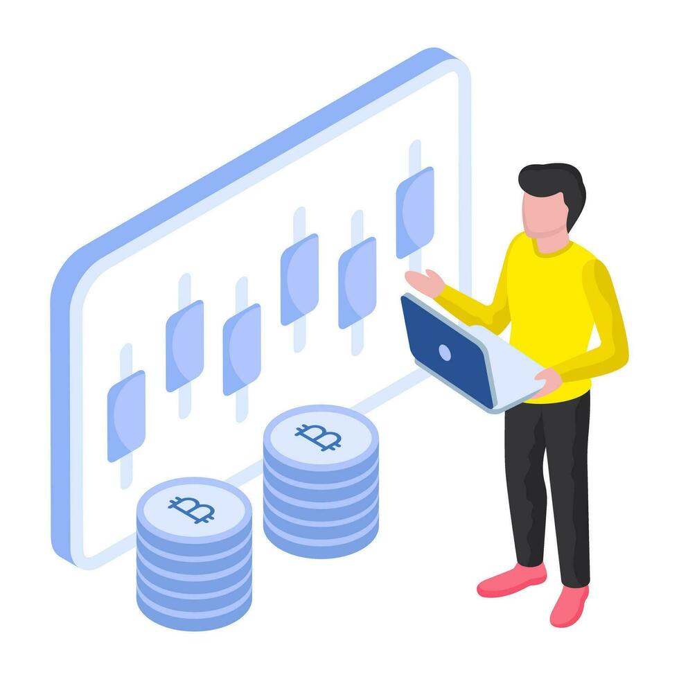 ein kreativ Design Illustration von Bitcoin Analytik verfügbar zum sofortig herunterladen vektor