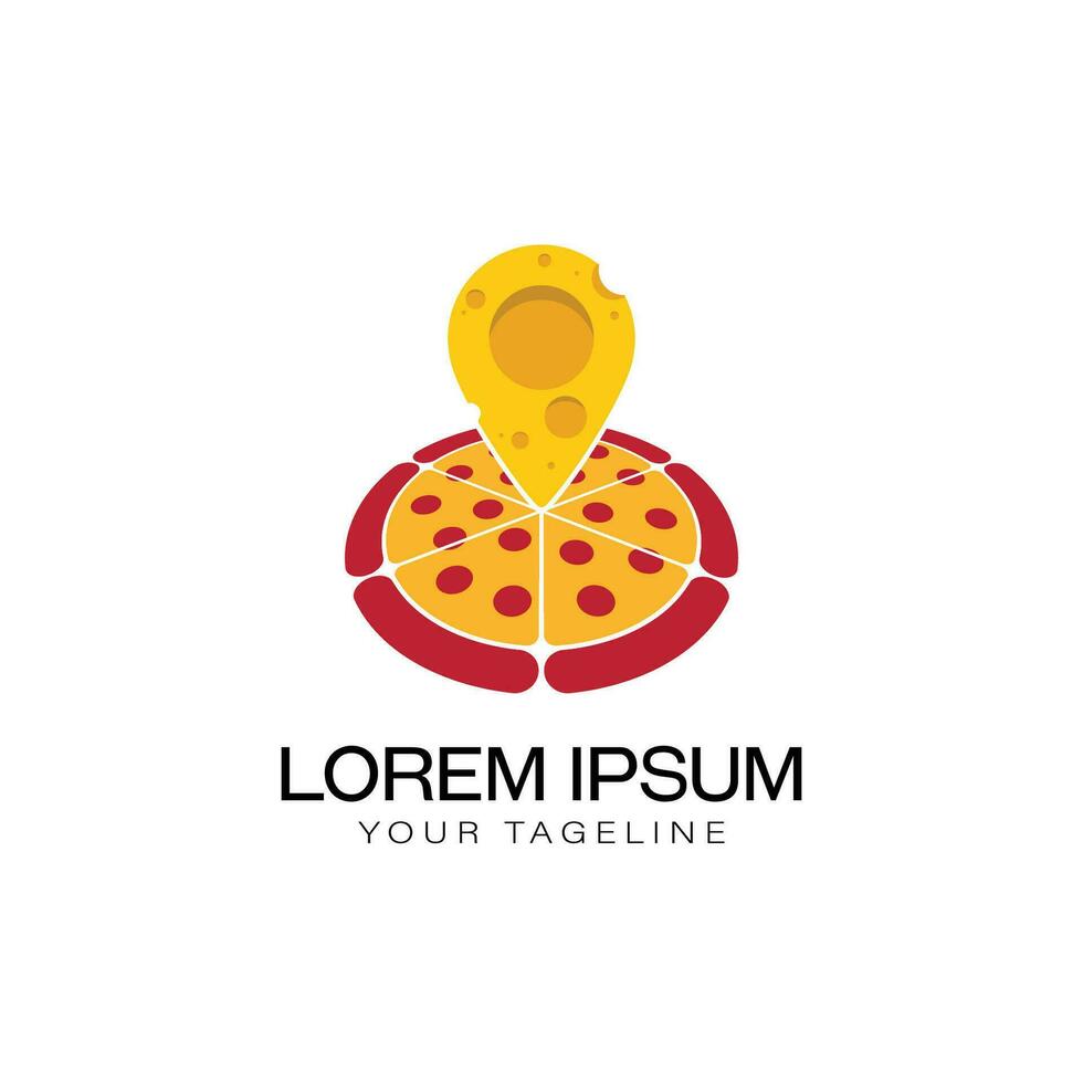 illustration logotyp pizza kombination med takt ost, mat logotyp, plats logotyp illustration vektor