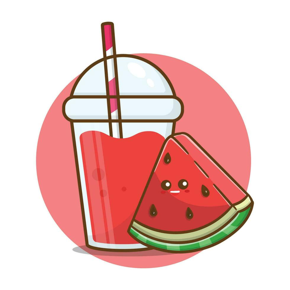 Illustration Vektor einstellen von sortiert Obst Säfte im Glas mit Wassermelone