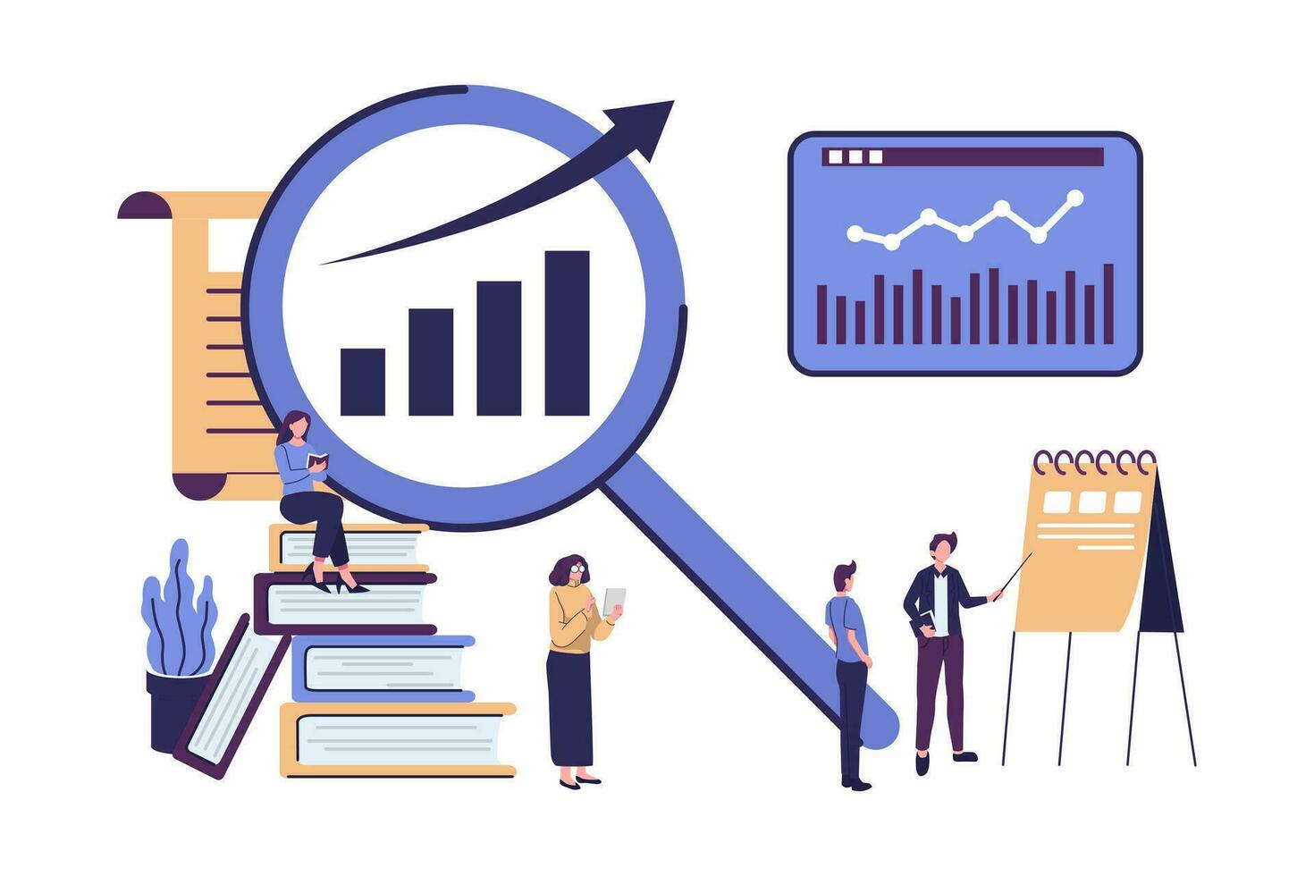 Analyse von das evolutionär Skala, Analyse von das strategisch Infografik eben Vektor Illustration