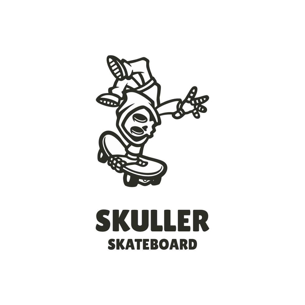 Schädel Skateboard Logo vektor