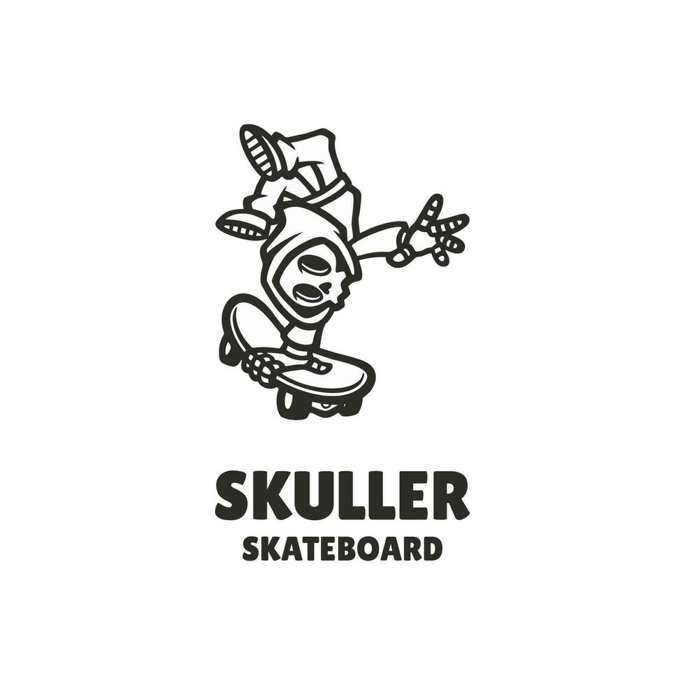 skuller skateboard logotyp vektor