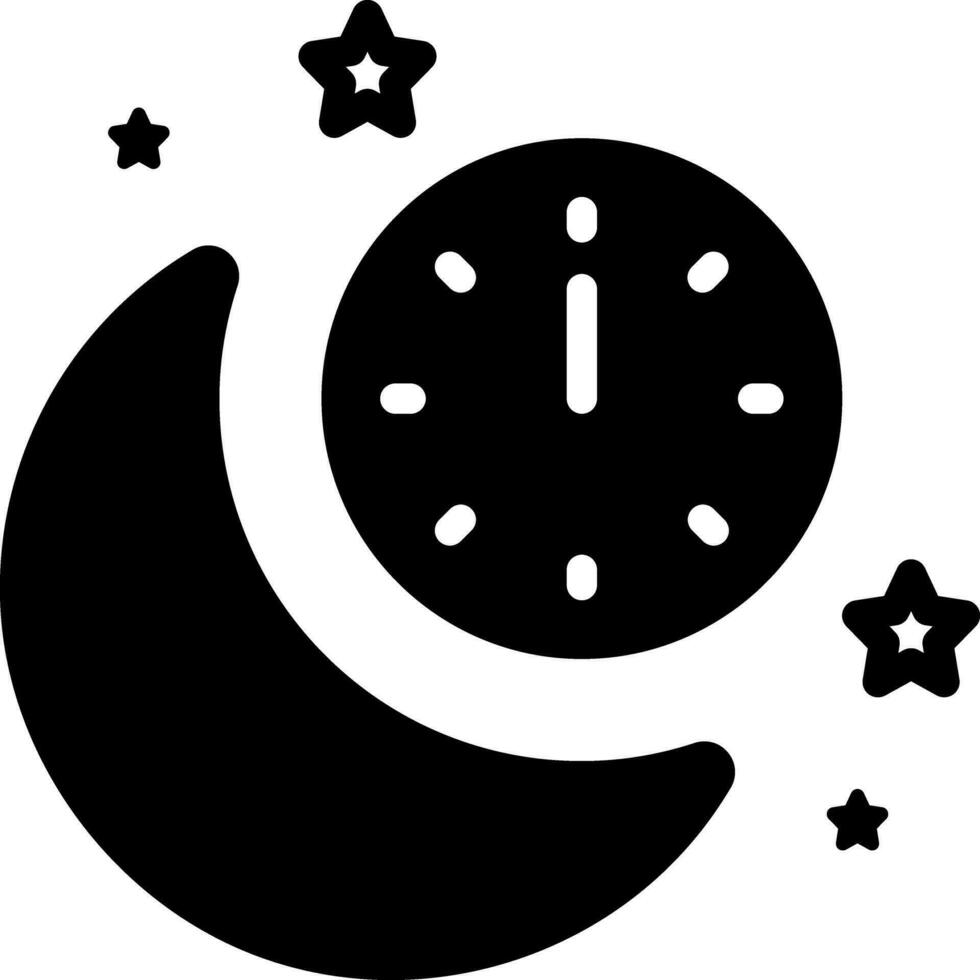 fast ikon för midnatt vektor