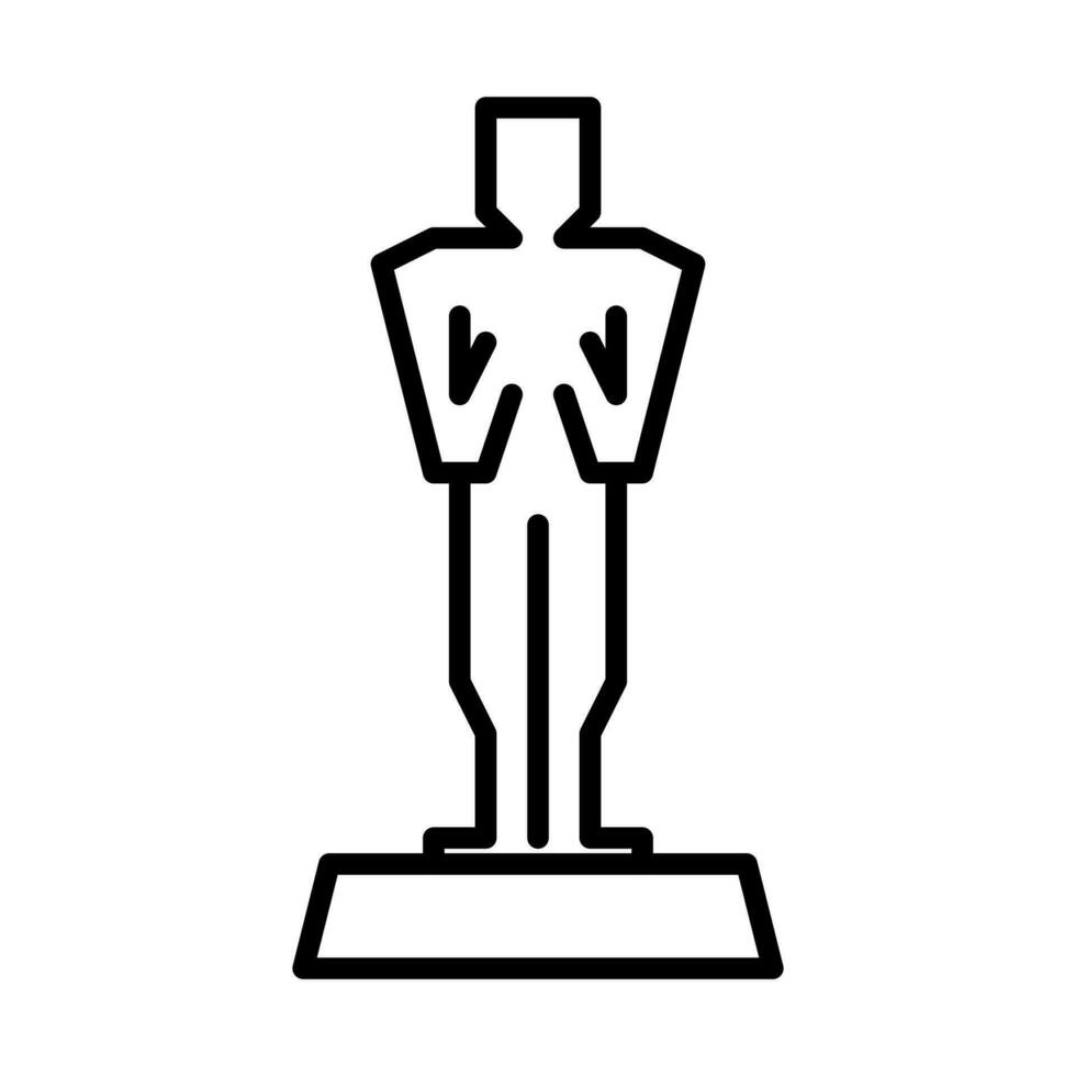 Oscar staty ikon, filma tilldela tecken symbol i linje vektor
