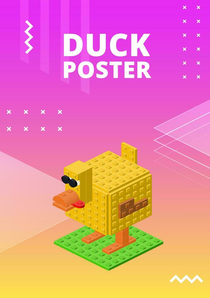 Ente Poster zum drucken und Design. Vektor Illustration.