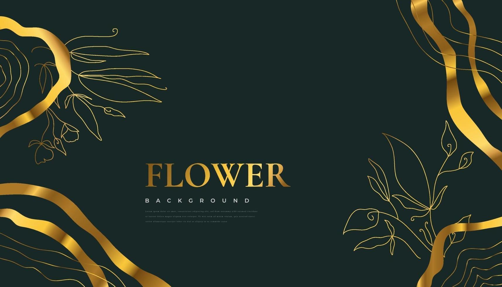 lyxig gyllene blommabakgrund med eleganta tropiska sommarblad vektor