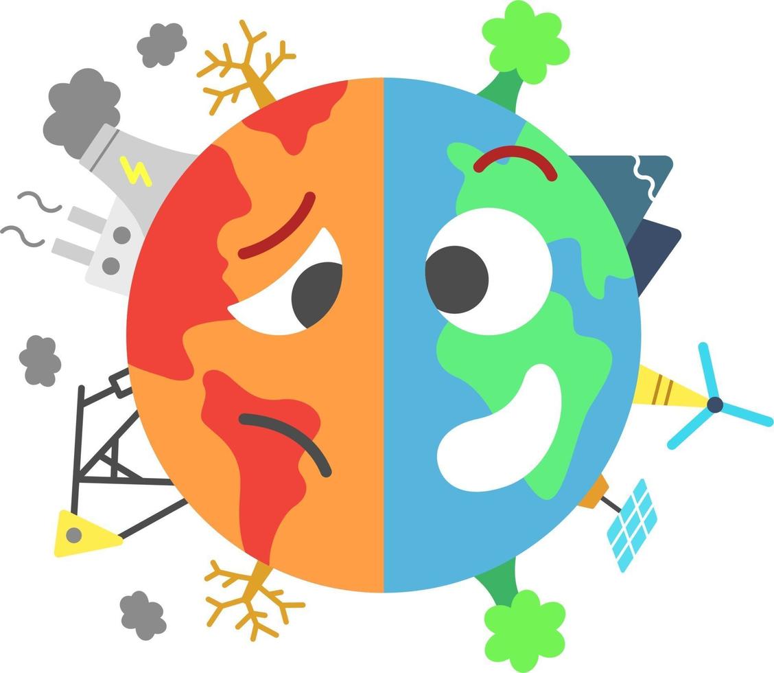 klimatförändringen förstör jorden vektor illustration