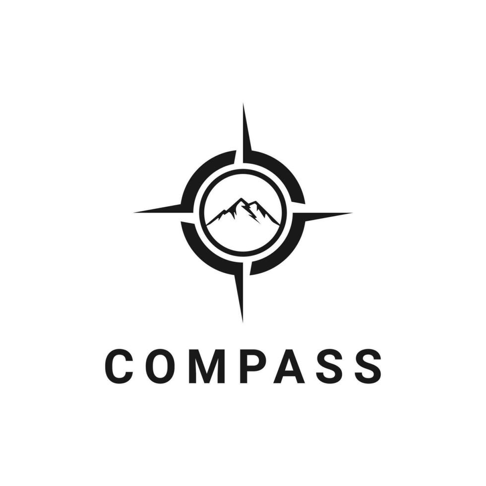 Kompass Berg draussen Logo Design Ideen vektor