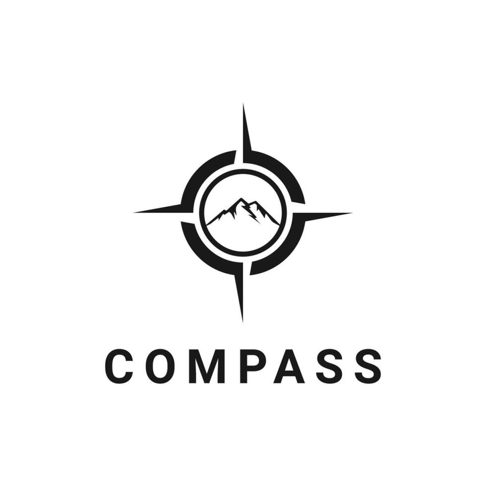 kompass berg utomhus- logotyp design idéer vektor