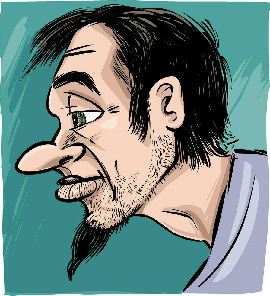 Profil von Mann mit Bart Zeichnung Illustration vektor