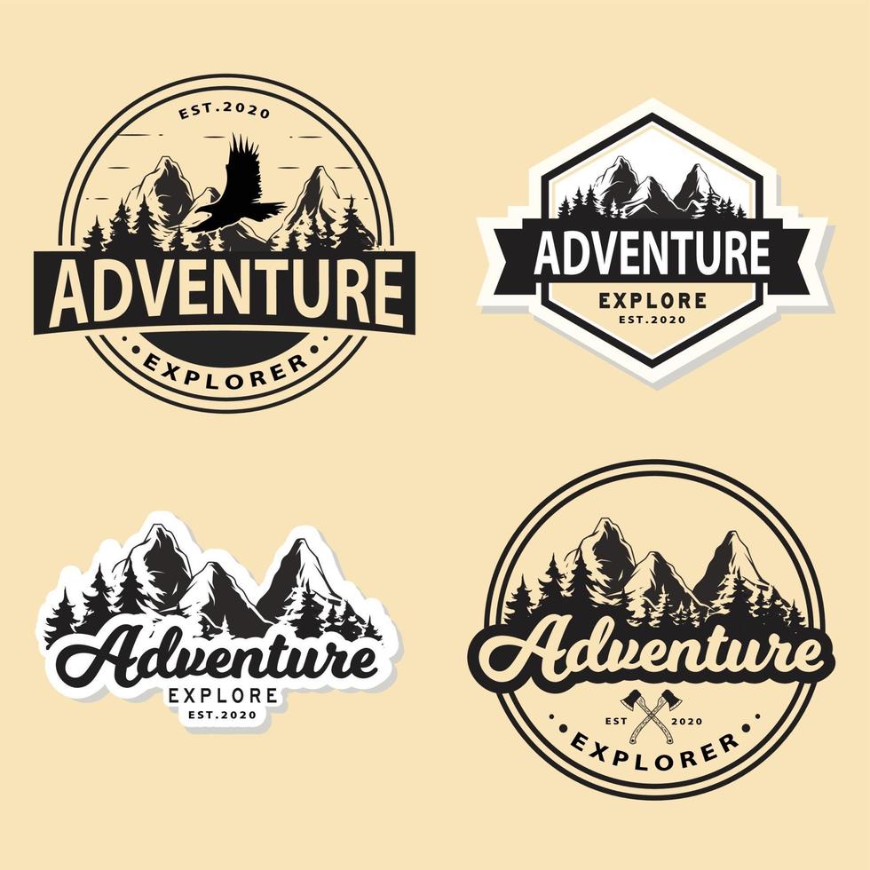 Entdecken Sie die Vorlage für das Abenteuer-Logo-Konzept vektor