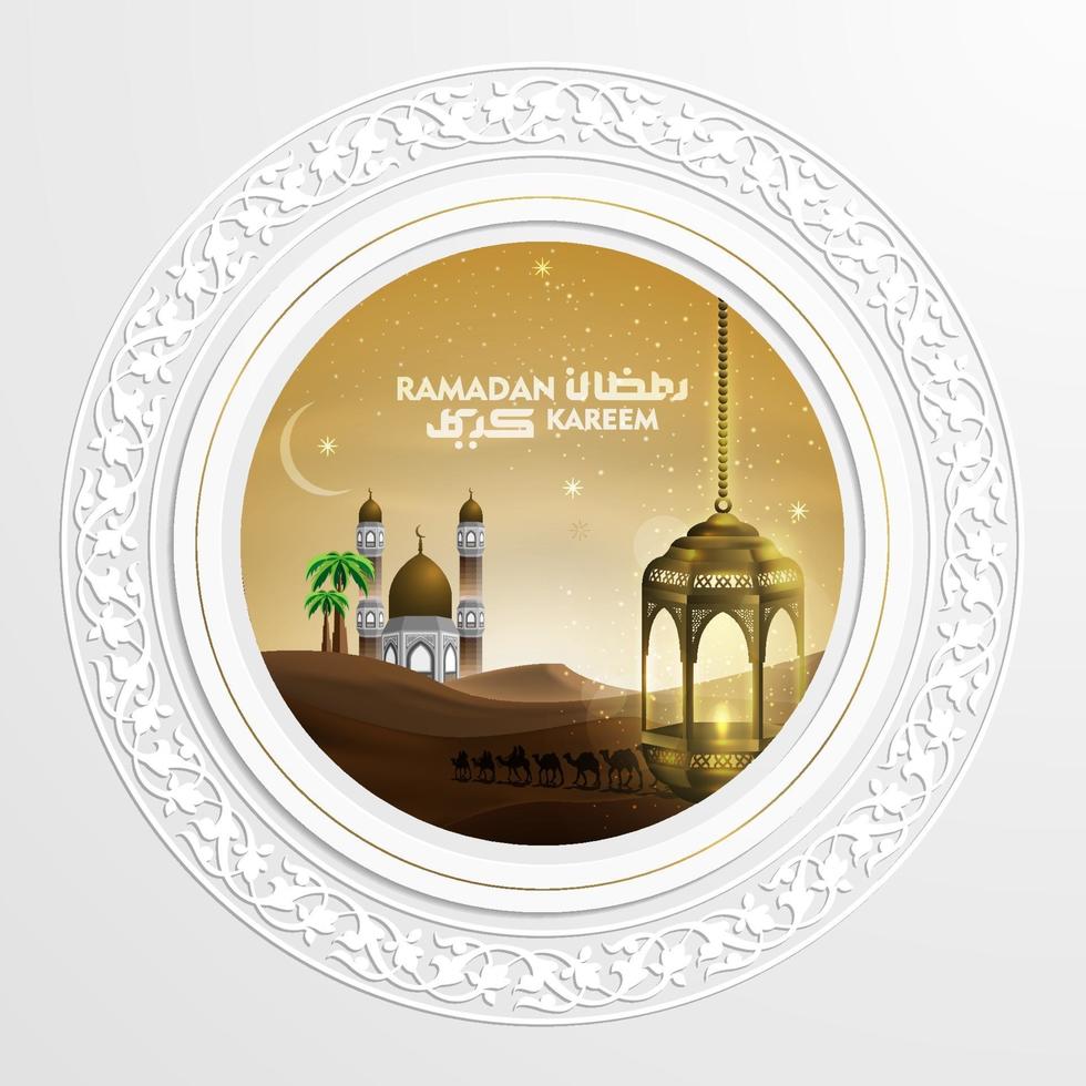 Ramadan Kareem Gruß islamische Illustration Hintergrund Vektor Design