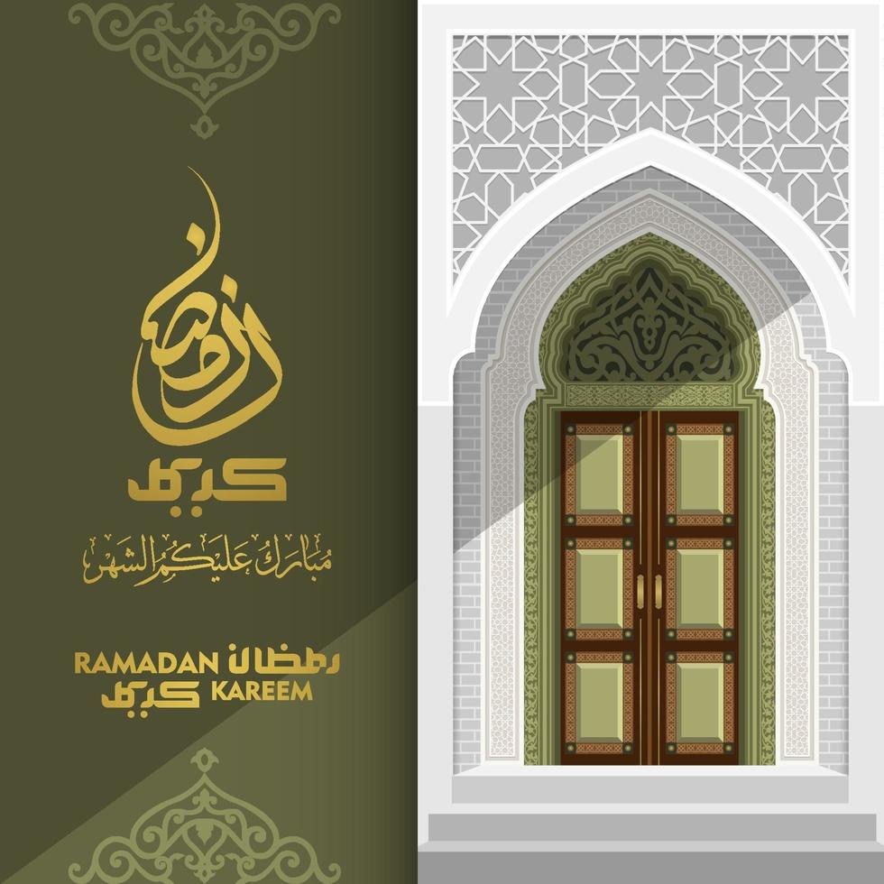 Ramadan Kareem Gruß islamisches Illustrationsvektordesign vektor
