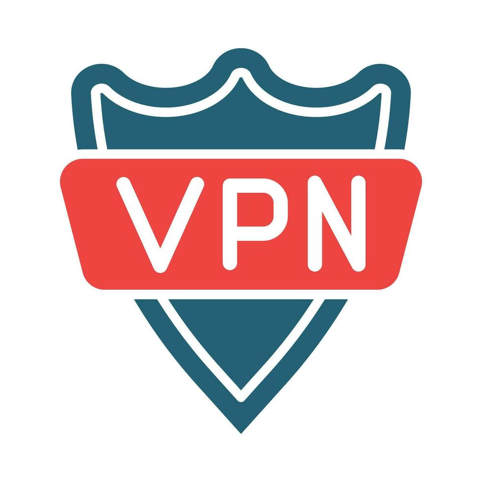 vpn vektor glyf två Färg ikon för personlig och kommersiell använda sig av.