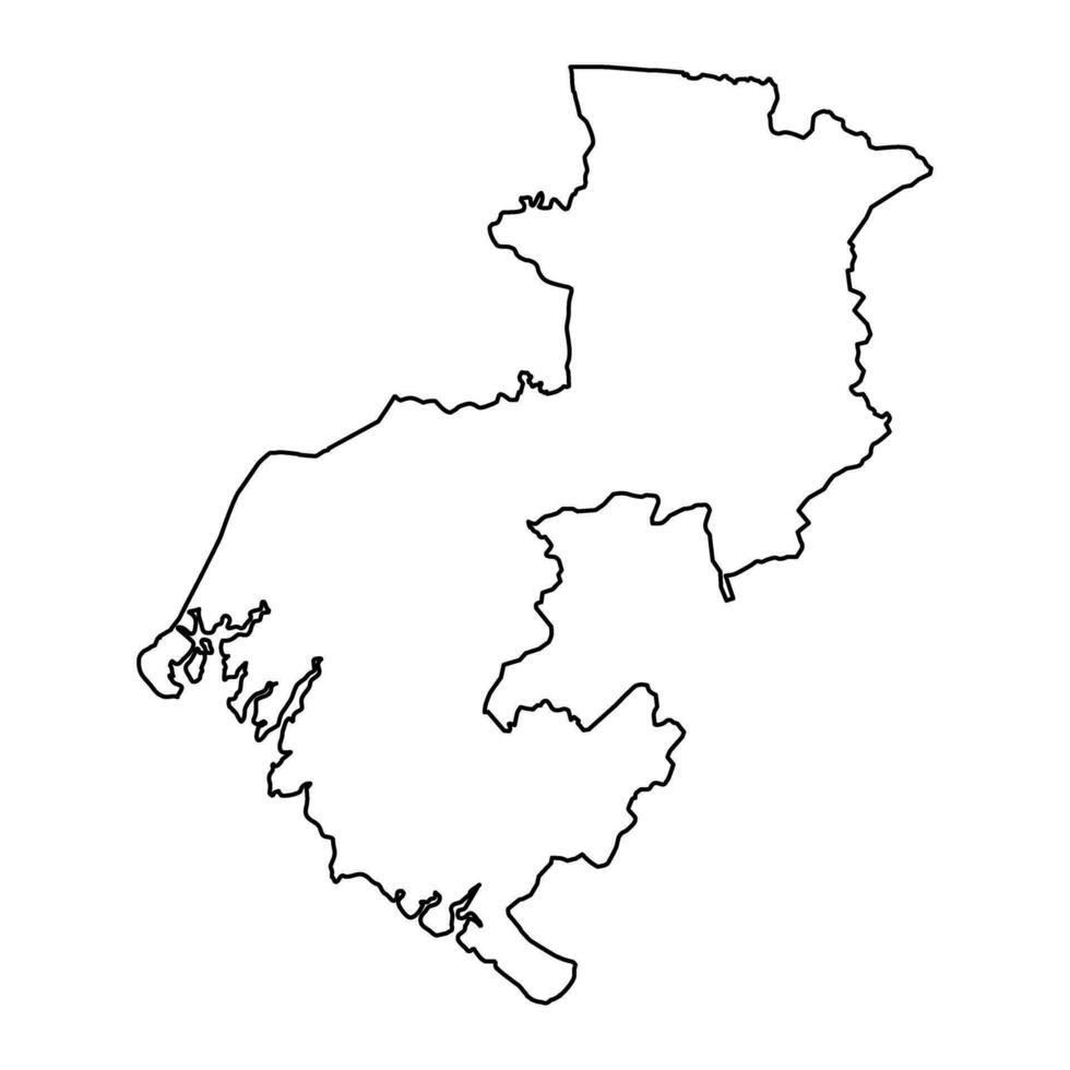 boke Region Karte, administrative Aufteilung von Guinea. Vektor Illustration.