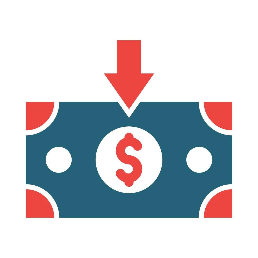 motta pengar vektor glyf två Färg ikon för personlig och kommersiell använda sig av.