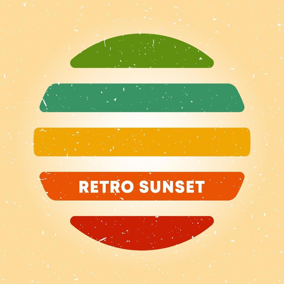 Retro-Sonnenuntergang-Poster mit Vintage-Grunge-Textur. Vektor-Illustration. vektor