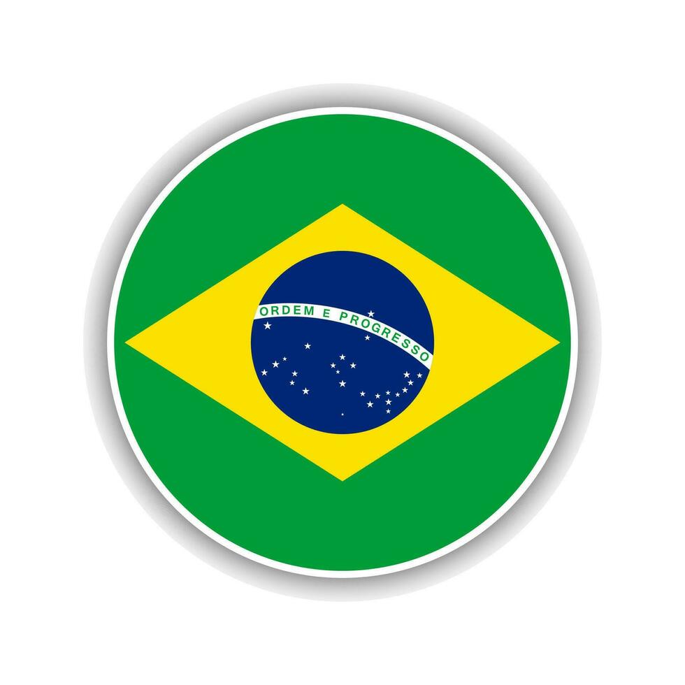 abstrakt cirkel Brasilien flagga ikon vektor