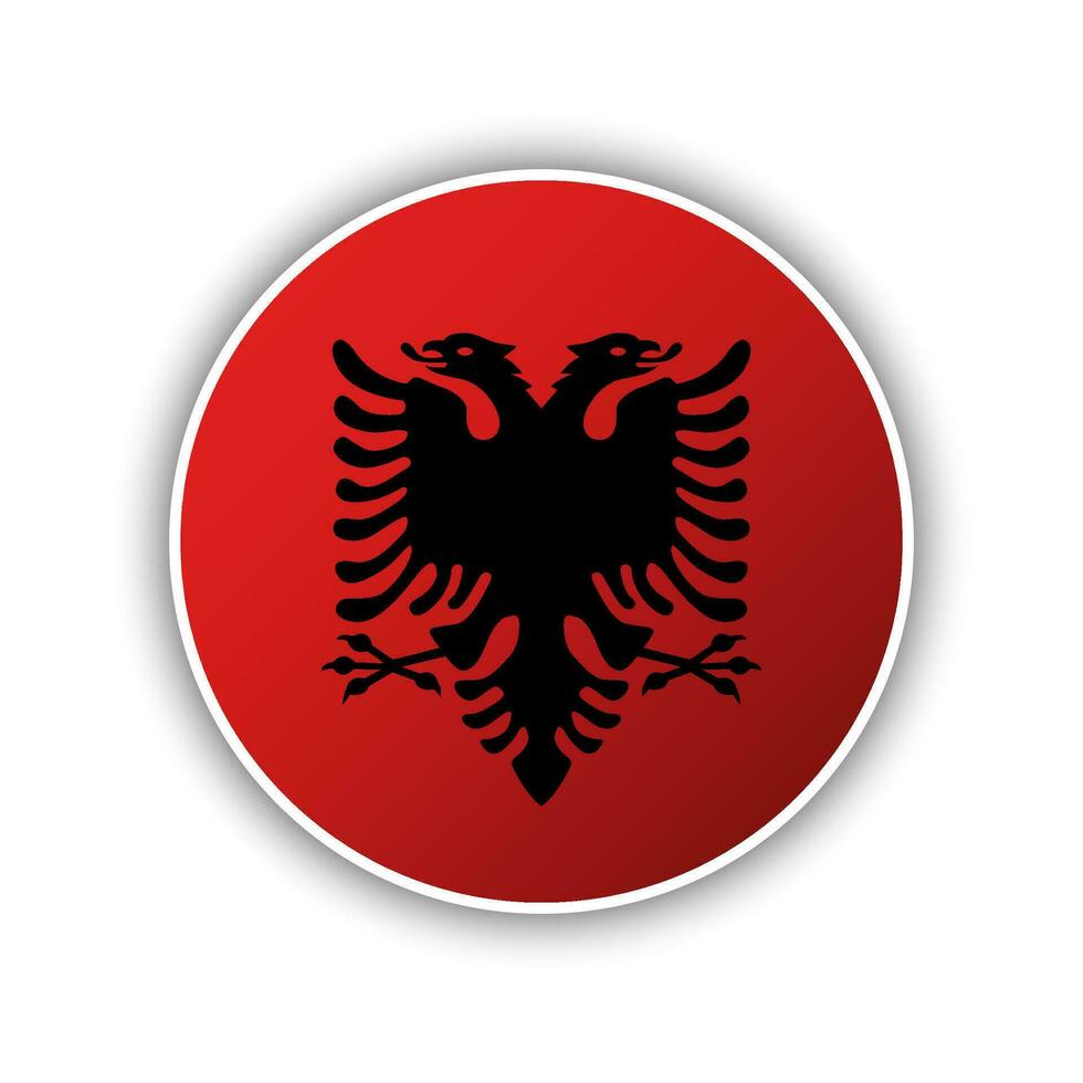 abstrakt cirkel albania flagga ikon vektor