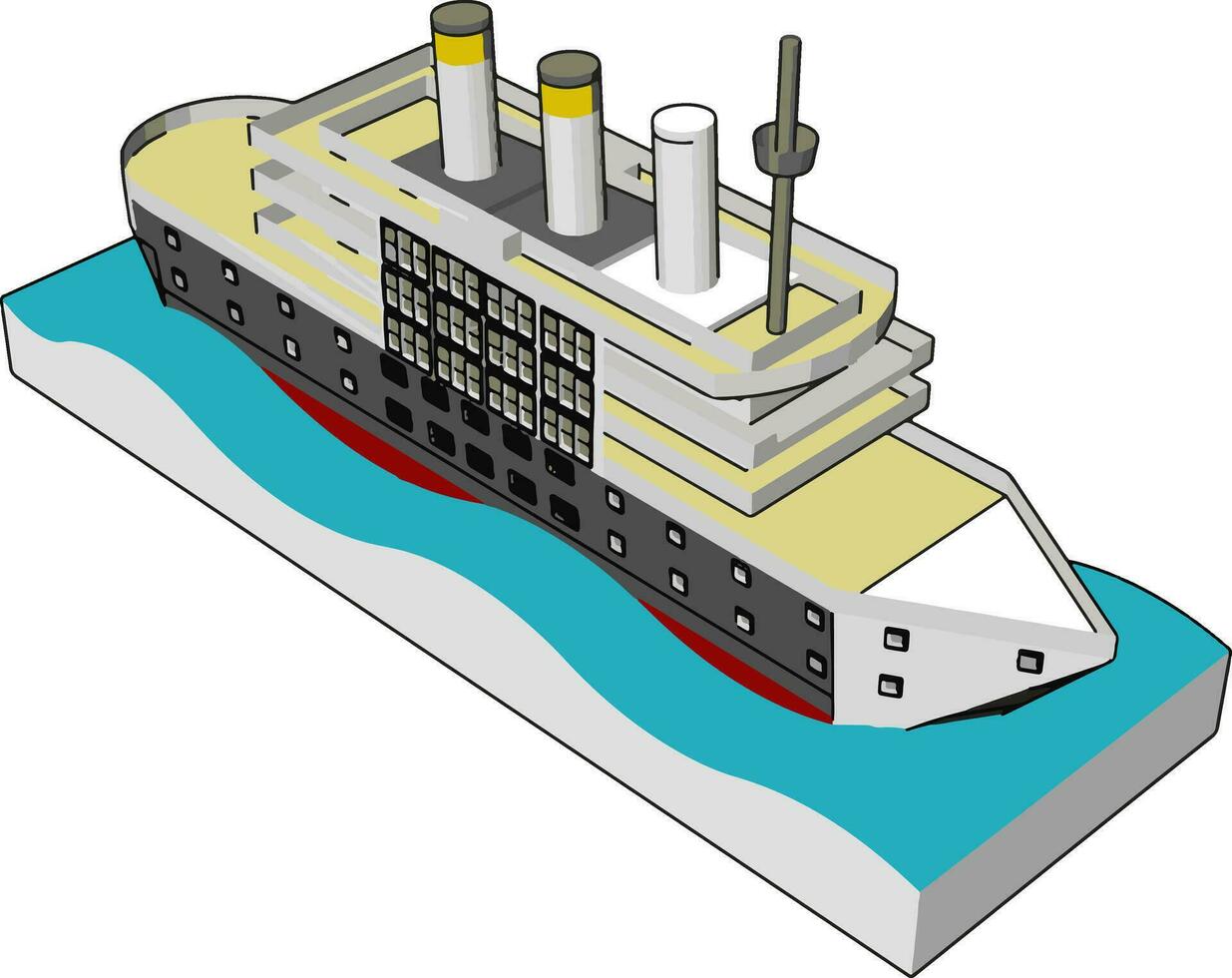 Marine- Konzept mit Schiff vektor