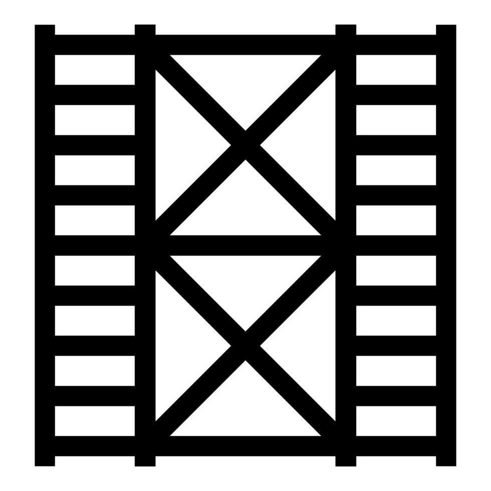 Gerüst vorgefertigt Konstruktion Rahmen Böden zwei 2 Symbol schwarz Farbe Vektor Illustration Bild eben Stil