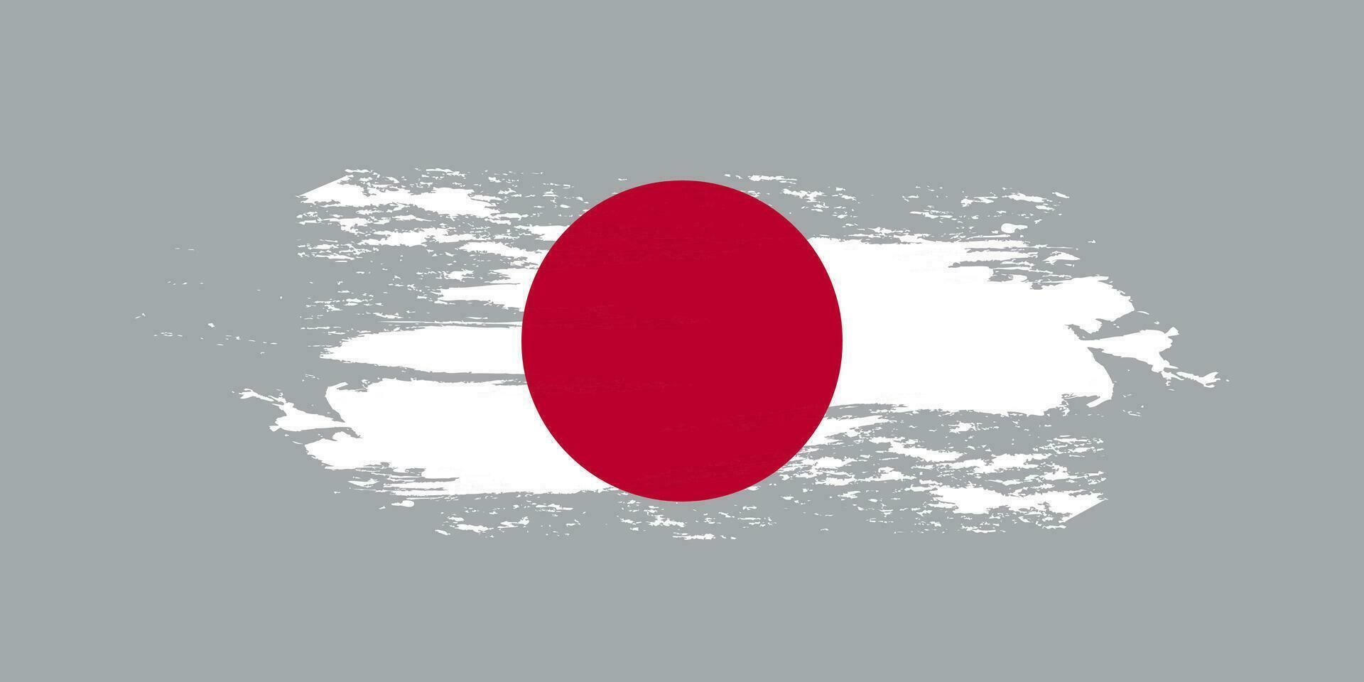 vektor japan flagga borsta stroke med grunge bakgrund mall