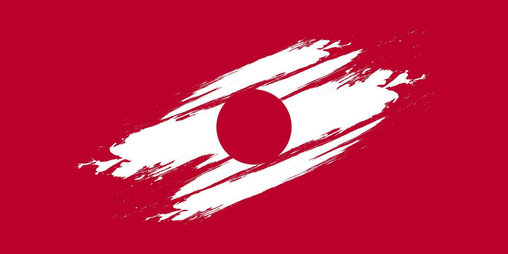 Vektor Japan Flagge Bürste Schlaganfall mit rot Hintergrund Vorlage