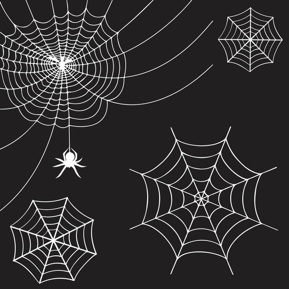 echt gruselig Spinne Bahnen hängend auf schwarz Banner vektor