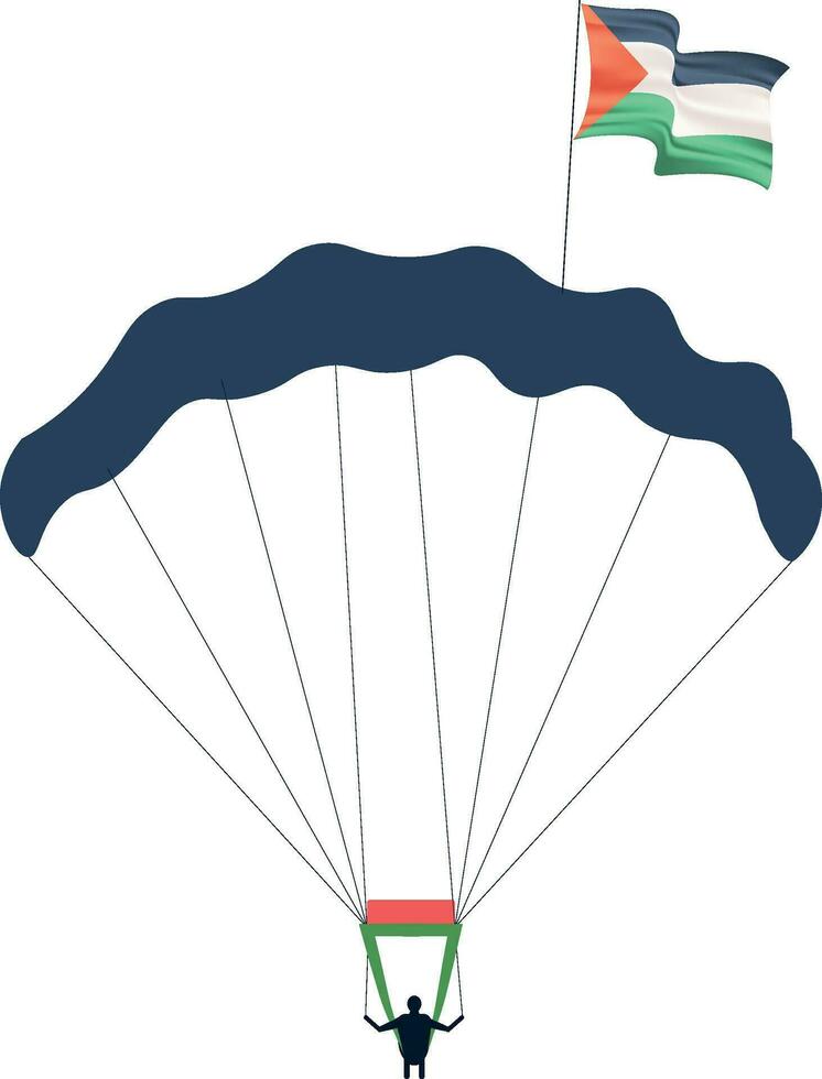 palestinsk flagga stat symbol isolerat på en nationell flagga bakgrund. hälsning kort nationell oberoende dag av de stat av palestina. illustration affisch med realistisk stat flagga. vektor