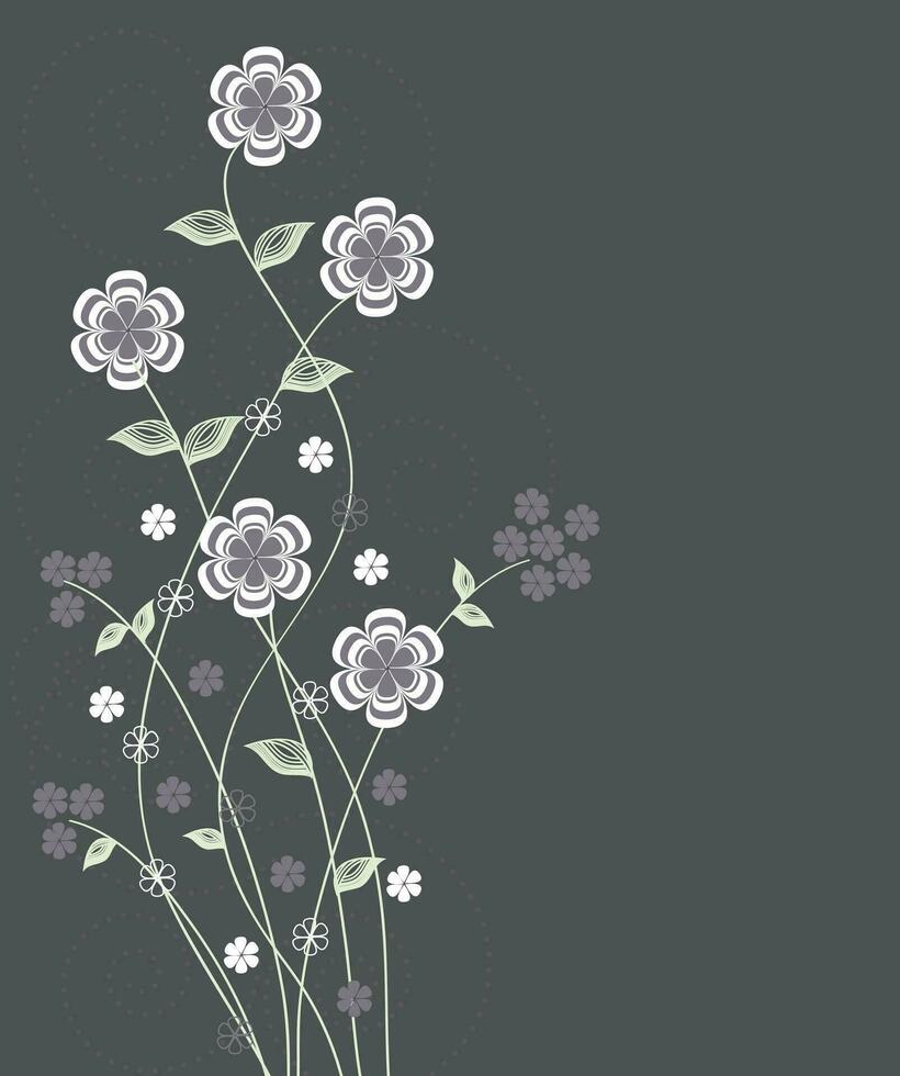 årgång inbjudan kort med elegant retro blommig design vektor