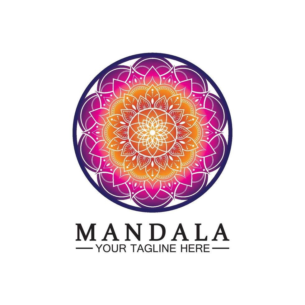 Kreismuster Blütenblatt Blume Mandala Vektor Logo Vorlage Illustration