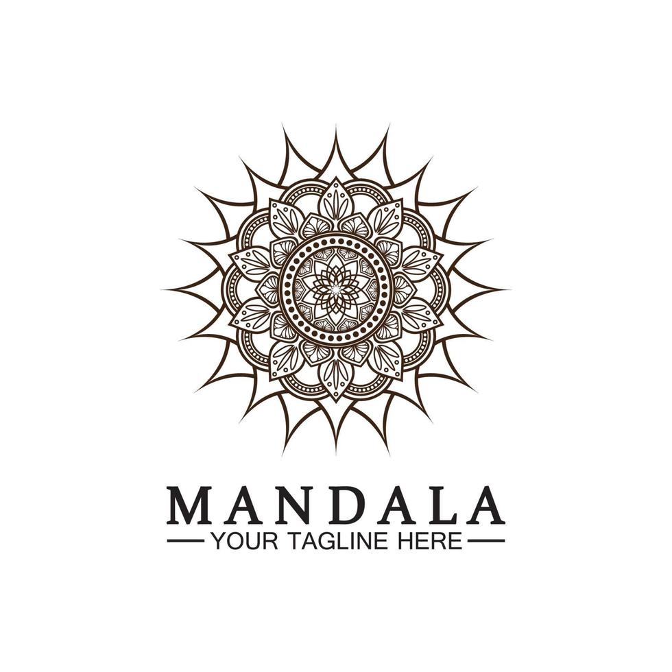 cirkel mönster kronblad blomma mandala vektor logotyp mall illustration