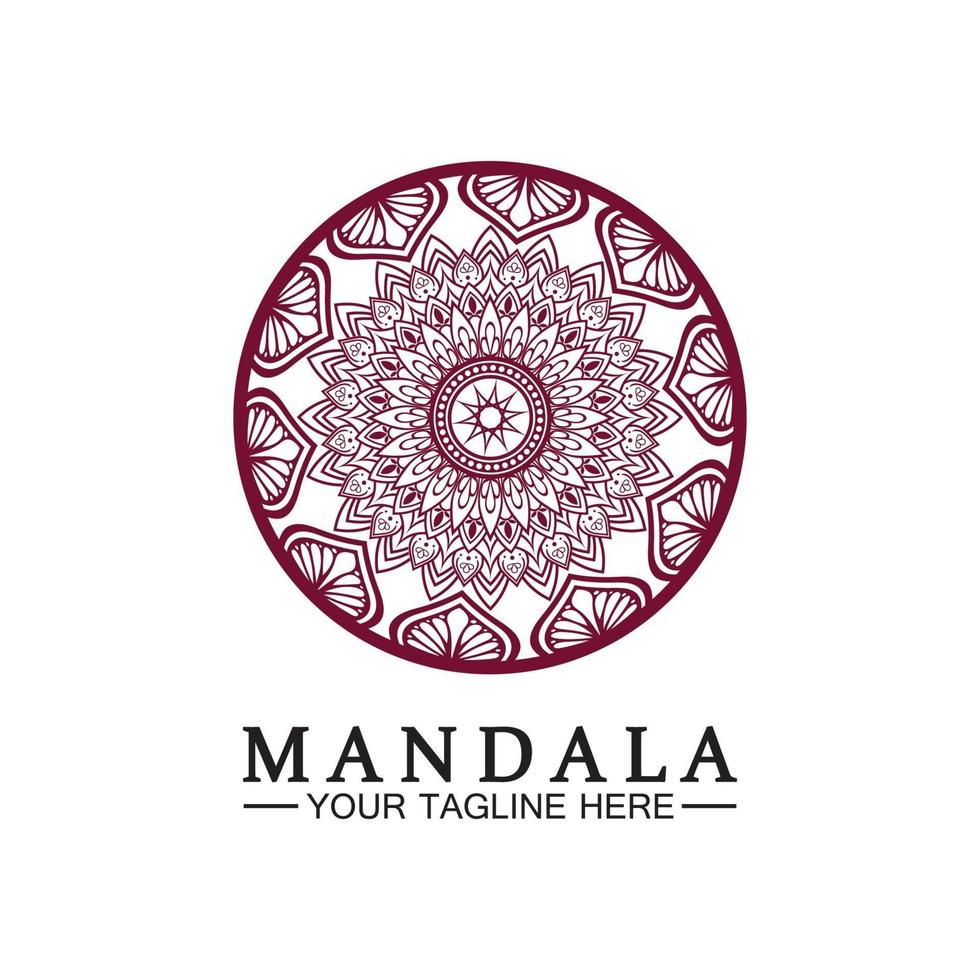 cirkel mönster kronblad blomma mandala vektor logotyp mall illustration