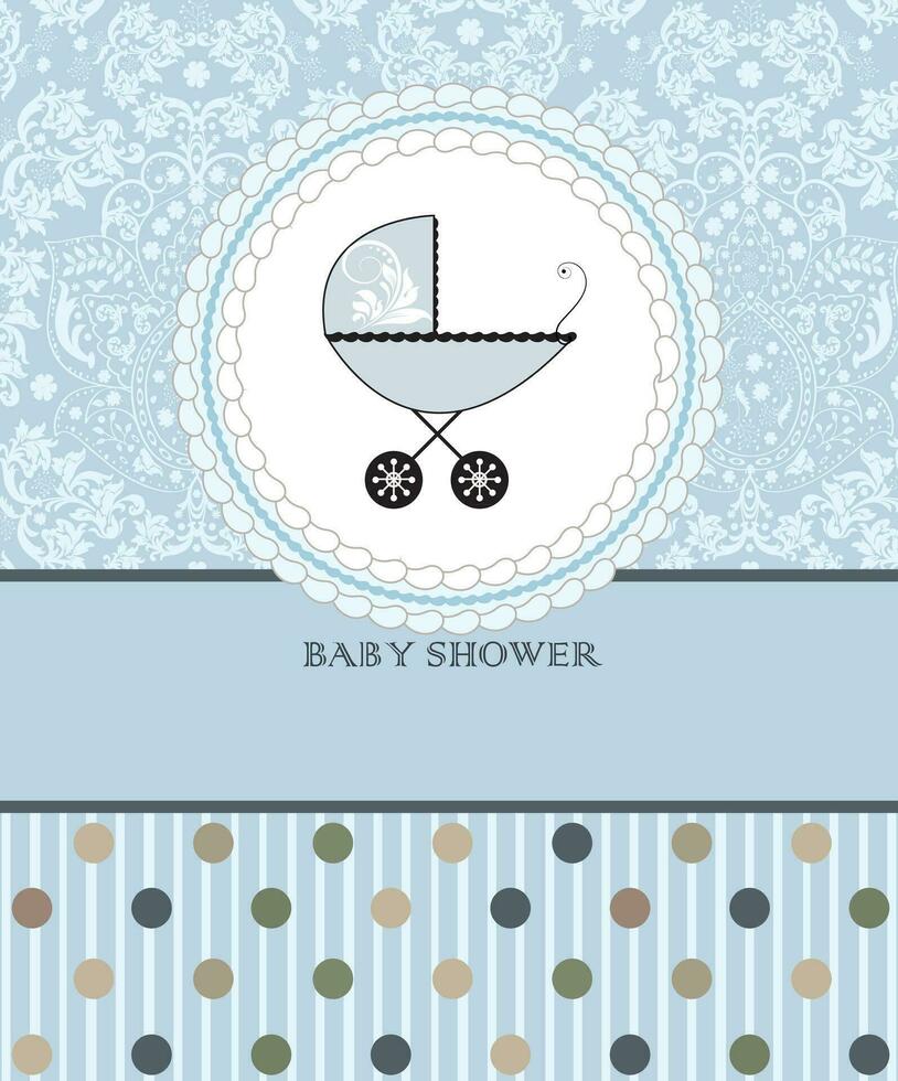 årgång bebis dusch inbjudan kort med utsmyckad elegant retro abstrakt blommig design vektor