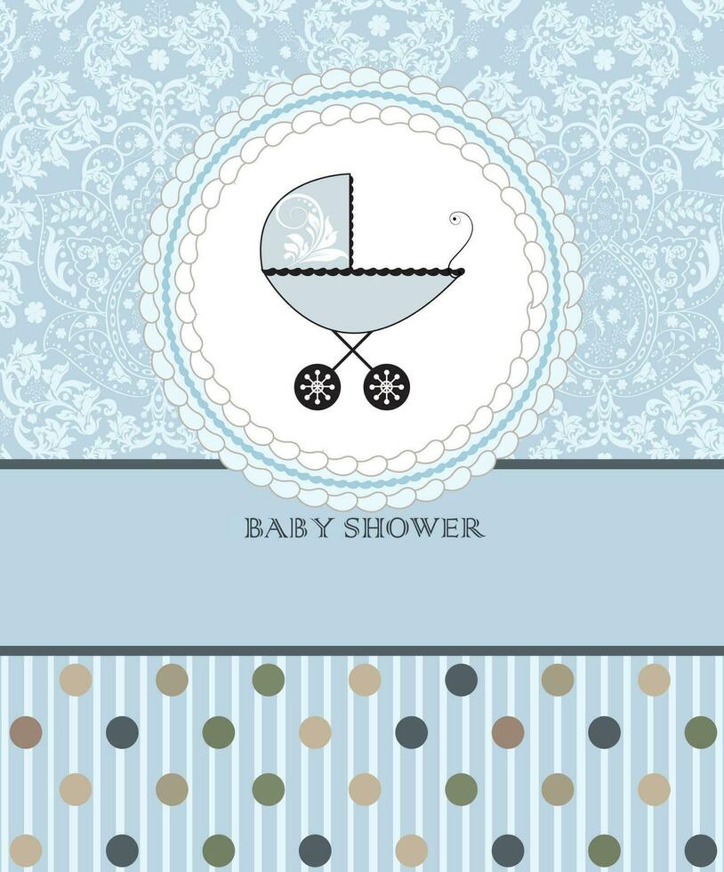 Jahrgang Baby Dusche Einladung Karte mit aufwendig elegant retro abstrakt Blumen- Design vektor