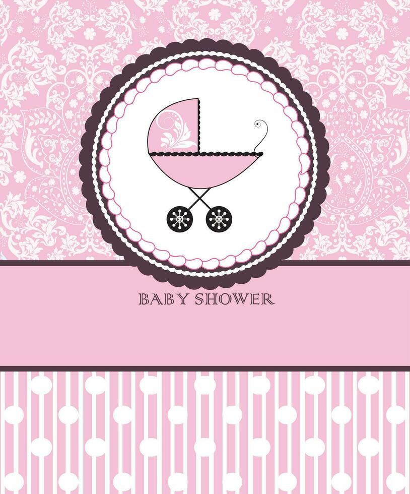 Jahrgang Baby Dusche Einladung Karte mit aufwendig elegant retro abstrakt Blumen- Design vektor
