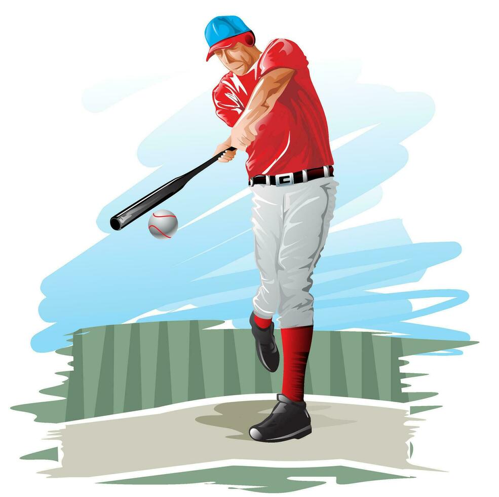 baseboll spelare, illustration vektor