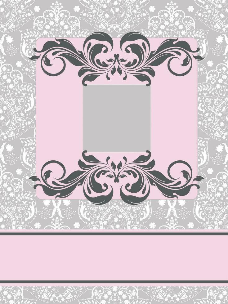 Jahrgang Hochzeit Einladung Karte mit aufwendig elegant abstrakt Blumen- Design vektor