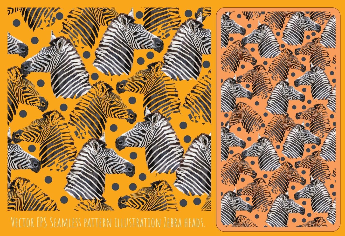 vektor eps sömlösa mönster illustration zebra huvuden