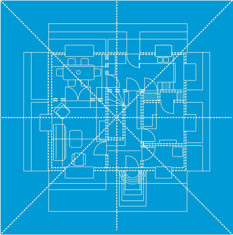 Blau Fußboden planen, Illustration vektor