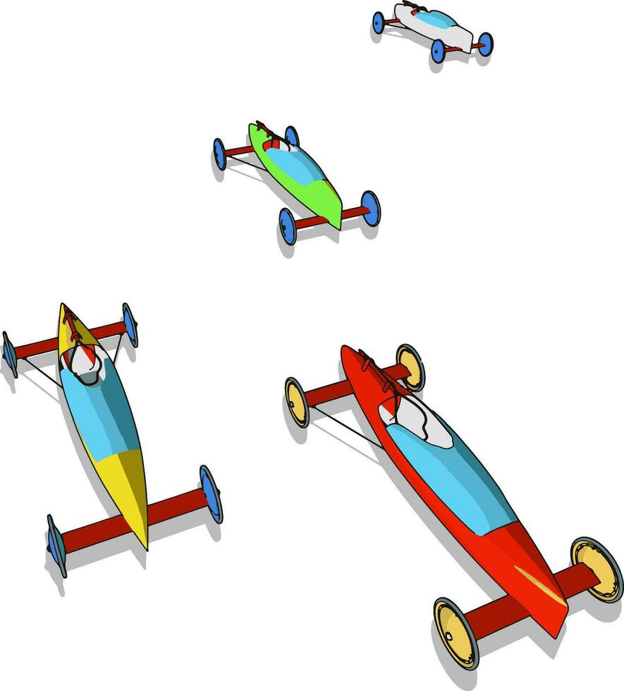 alter Rennwagen, Illustration, Vektor auf weißem Hintergrund.