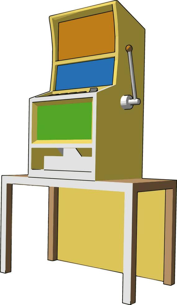 Spielautomat, Illustration, Vektor auf weißem Hintergrund.