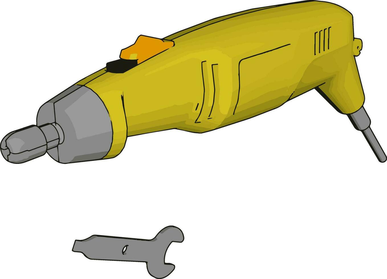 gul verktyg, illustration, vektor på vit bakgrund.