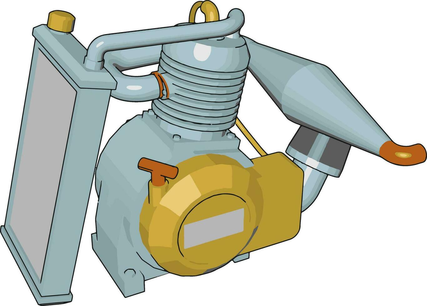 motor pump maskin Begagnade för bevattning vektor eller Färg illustration